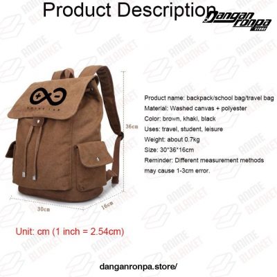 2021 Danganronpa Canvas Portable Backpack Travel Bag