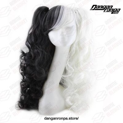 2021 Danganronpa Monokuma Long Ponytails Curly Wig Cosplay Costume