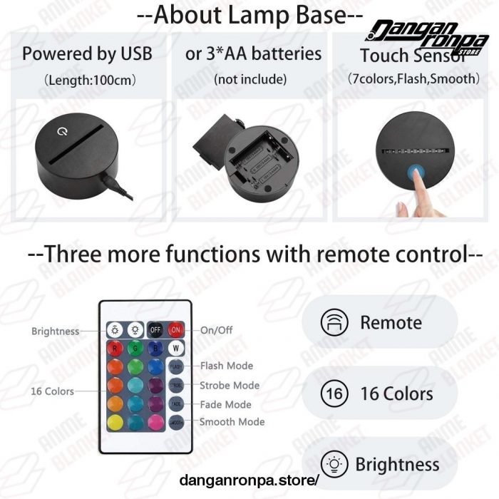 Danganronpa V3 Nagito Komaeda Led Night Light 3D Lamp