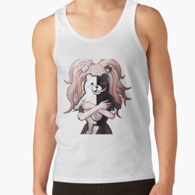 Junko Enoshima Holding Monokuma Tank Top Official Cow Anime Merch