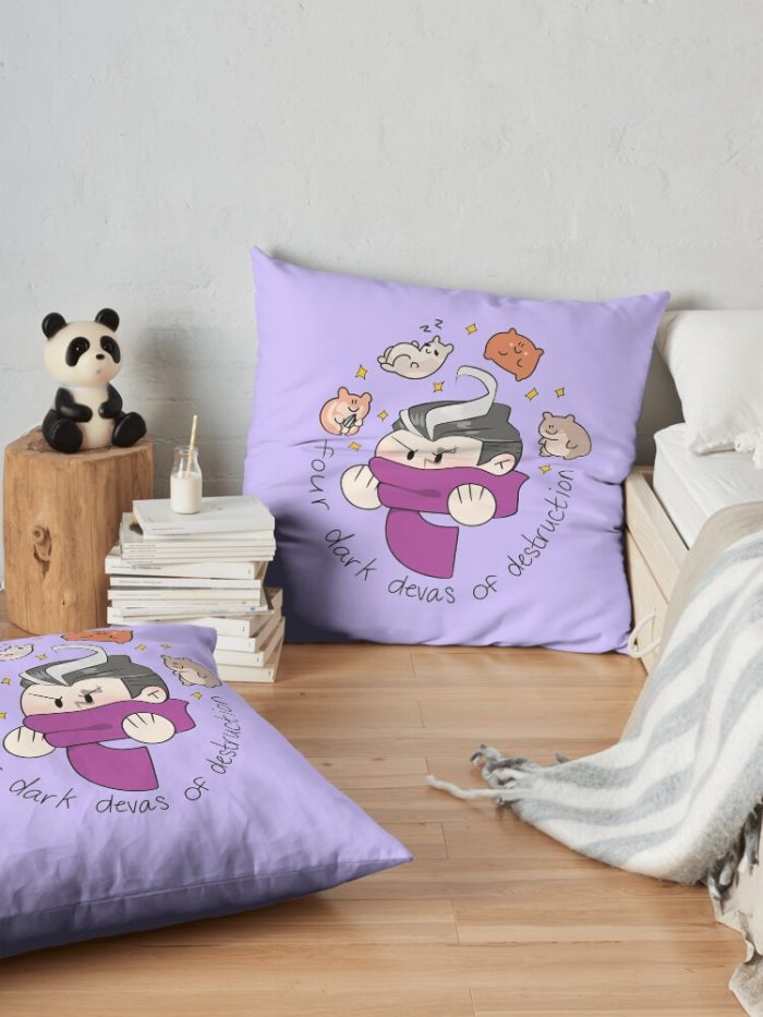 Gundham Tanaka - Four Dark Devas Throw Pillow Official Cow Anime Merch