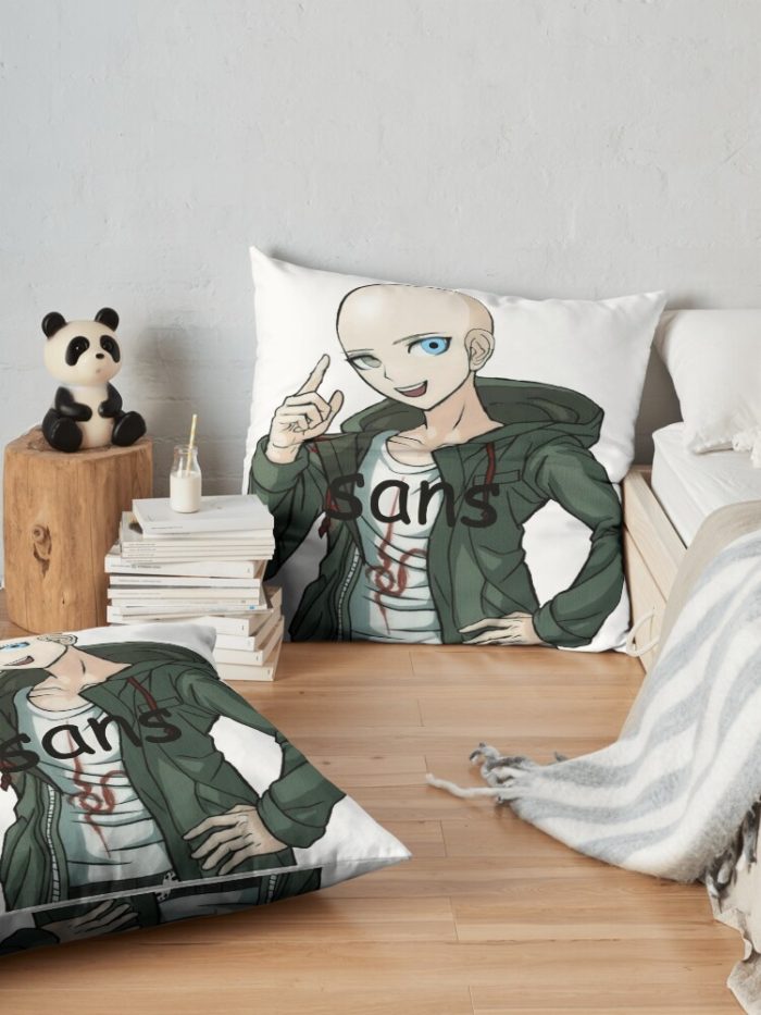 Komaeda Sans Throw Pillow Official Cow Anime Merch