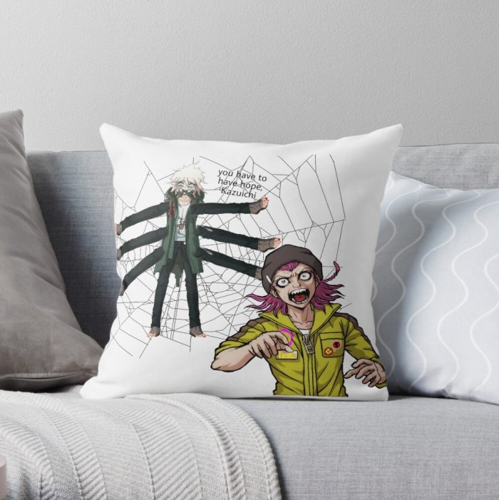 Spider Nagito And Kazuichi Throw Pillow Official Cow Anime Merch