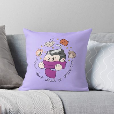 Gundham Tanaka - Four Dark Devas Throw Pillow Official Cow Anime Merch