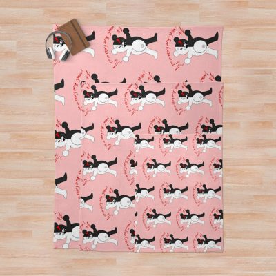 “I’M A Beary Angry Bear” Monokuma Throw Blanket Official Cow Anime Merch