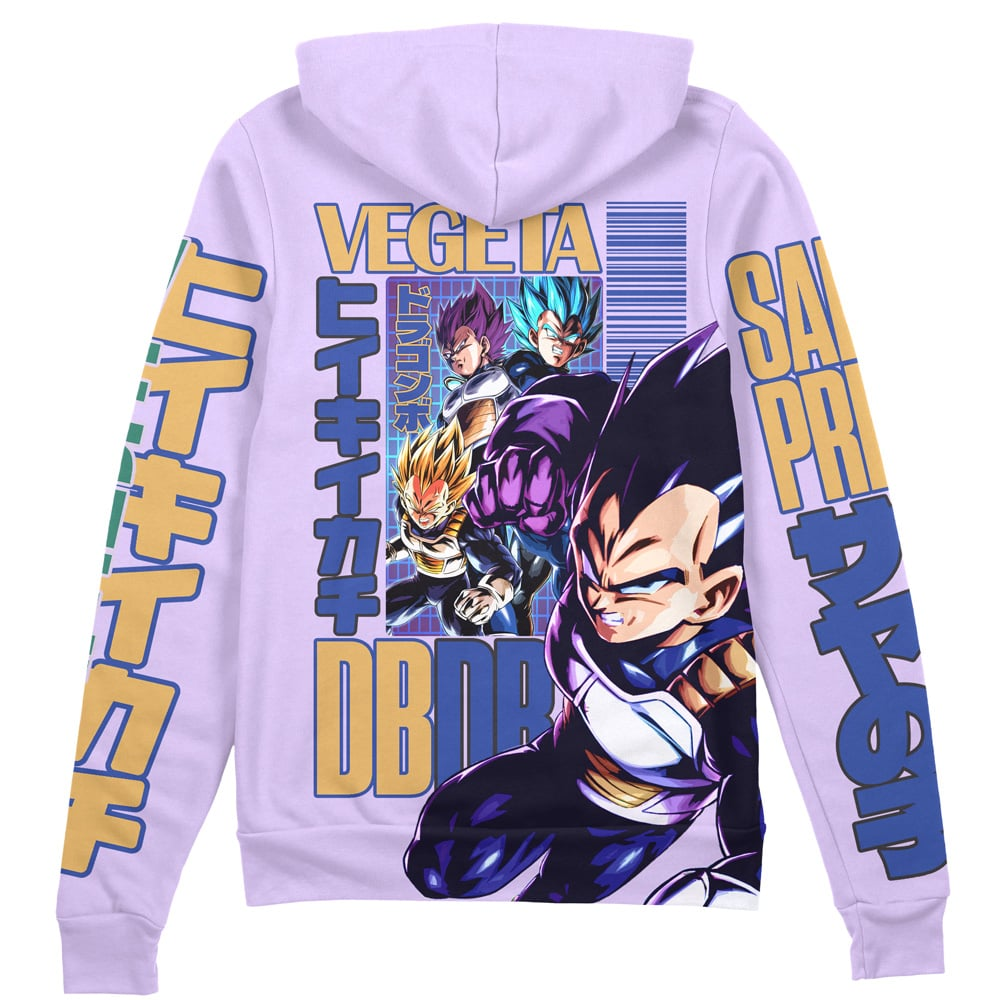 Vegeta V3 Dragon Ball Z Streetwear Zip Hoodie